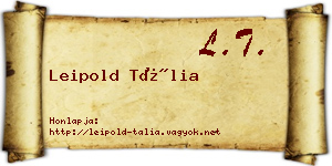 Leipold Tália névjegykártya